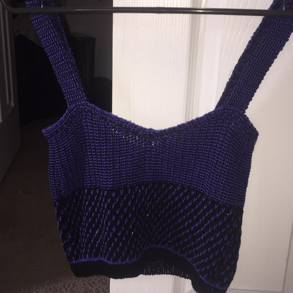 ZARA Knit Crop Tank Top in Deep Purple - Picture 6 of 6